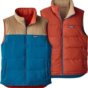 Patagonia Reversible Bivy Down Vest - Men's - Big Sur Blue - Repaired